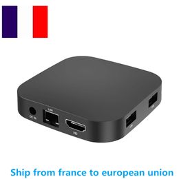 Ship From France Q8 Amlogic S905Y4 TV Box Andorid 11.0 4GB 32GB Voice remote 4K 2.4G 5G dual WiFi BT5.0 Set Top Box