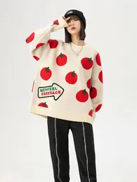 Women's Sweaters Womens Cartoon Printed Kawaii Autumn Winter Fashion O-Neck Long Sleeve Jumpers Tops Loose Casual Knitted Pullover Y2K