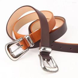 Belts 3 Pieces Set Waist Belt Silver Buckle Leather Alloy Pin Female Jeans Dress Waistband PU Strap Luxury