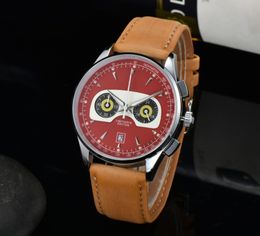Limited Edition Watch Quartz Movement Mens Watch Steel Case Brown Leather Strap New Gents Popular Watches