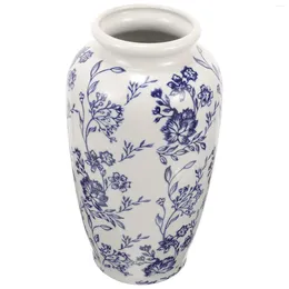 Vases Blue White Porcelain Vase Flower Pots Simple Ceramic Decorate Retro Ceramics Home Craft