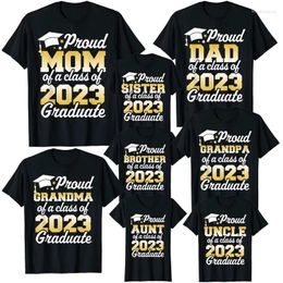 Women's T Shirts Proud Mom Of A Class 2023 Graduate Mother Senior Family T-Shirt Funny Dad Aunt Uncle Grandma Grandpa Sister Brother Tee