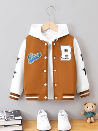 Waistcoat Boys Baseball Jackets for 4 7 Years Kids Casual Sportswear Letter Outerwear Coats Children Clothing 231120
