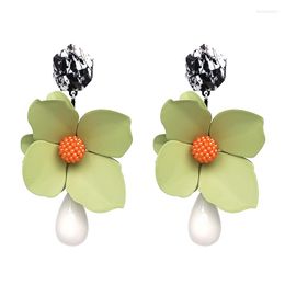 Dangle Earrings Fashion Resin Flower Maxi Drop Women Handmade Big Wedding Boho Large Party Gift Jewelry
