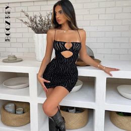 Work Dresses BoozRey Zebra Stripes Cut Out Sexy Backless Mini Dress For Women Summer See Through Club Party Skinny Outfit Vestido