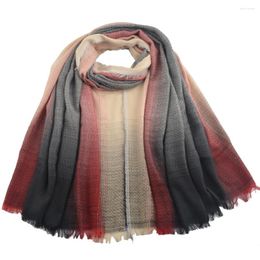 Scarves Winter 2023 Tie Dye British Scarf Woman Long Cotton Polyester Shawls Bandana Stole Poncho And Cape Sjaal Pashmina