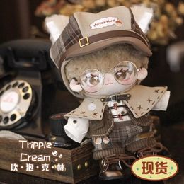 Cardigan Handmade 5pc set Night Detective Set Cotton Doll Clothes 20cm Cape Hat Vest Backpack Pants White Shirt Cos Suit 231121