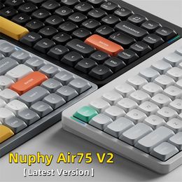 Keyboards Nuphy Air75 V2 Bluetooth 2 4g Wireless 75 Mechanical Keyboard Low Profile Gateron Switch Compatible with Windows and Mac 231117