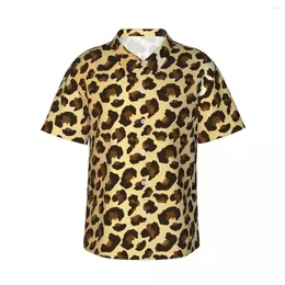 Men's Casual Shirts Shirt Leopard Skin Short Sleeve Summer Men Turn-down Collar Button Clothing