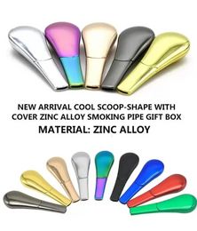 Lowest Smoking Pipes Fast Delivery Stock 8 Colours Price Custom Logo Metal Smoking Hand Spoon Pipe FY3657