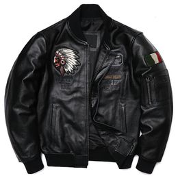 Men's Leather Faux 2023 Indian Embroidery Genuine Baseball Uniform Fashion Jacket Cowhide Motorcycle Jackets Clothes Size S5XL y231120