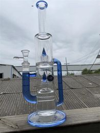 hookah pipes glass bong blue Colour 18inch 18mm joint smoking pipe oil rigs with a marble