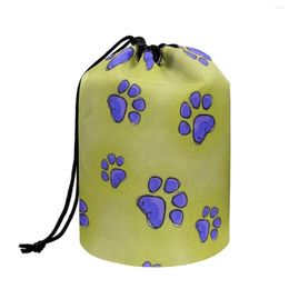 Cosmetic Bags FORUDESIGN Storage Pouch Cute Dog Print Bag With Drawstring Large Capacity Portable Women Barrel Organiser