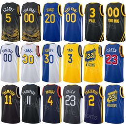 Printed Basketball Man Women Jerome Robinson Jerseys 18 Donovan Williams 8 Jonathan Kuminga 00 Moses Moody 4 Dario Saric 20 Brandin Podziemski 2 City Customised