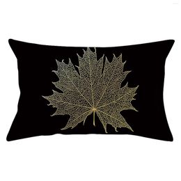 Pillow Case Black Cover Bronzing Flowers And Leaves Throw