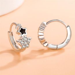 Hoop Earrings Trendy Star For Girls Ear Accessories Fashion 925 Silver Hoops Women Jewellery Vintage Lady Bijou