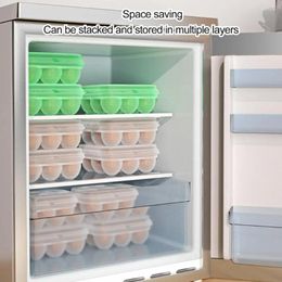 Storage Bottles Lid Egg Container 9-grid Box Space-saving Fridge Organizer For Kitchen Home Refrigerator Holder Stackable