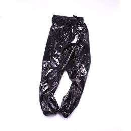 Men's Pants Fashion Men Glossy Pants XS~8XL Male Metallic Night Club Dancing Wear Trousers Summer Motorcycle Black Straight Clubwear Pants 230420