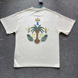 Designer Fashion Clothing Tees TShirts Rhude Summer Crown Coconut Tree High Street Loose Couple Printed Short Sleeve T-shirt Tee Tops Streetwear Loose Hip hop