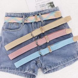 Belts 100cm Stretch Extended Version Elastic Woven Belt For Women Needle Buckle Canvas Jeans Denim Skirt Waistband