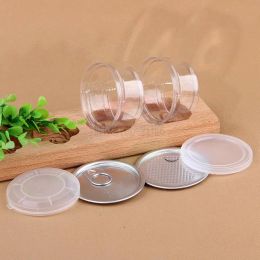 New clear plastic jars PET with metal lid airtight tin Can pull ring bho oi Concentrate Container food Herb Storage 58/100/120ML