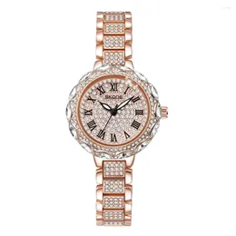 Wristwatches Full Diamond Women's Watch All Sky Star Bracelet Fashion Elegant Small Dial Exquisite Ladies Clock Reloj Para Mujer