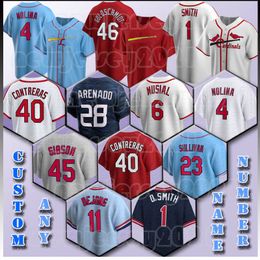 28 Nolan Arenado Dylan Carlson Baseball Jersey 46 Paul Goldschmidt Willson Contreras Yadier Molina Ozzie Smith Ryan Helsley Giovanny Gallegos Walker SULLIVAN