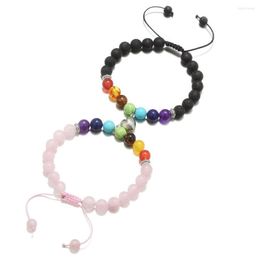 Strand 2Pcs/Set Heart Shape Magnet Bracelet Couples Lovers Matching Natural Stone Beads For Women Men Jewellery Valentine Gift