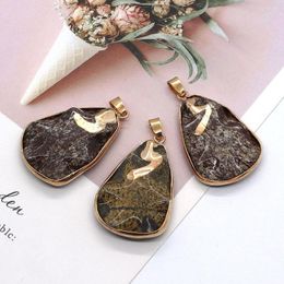 Pendant Necklaces Exquisite Natural Stone Irregular Pine 27x42mm Vintage Jewelry DIY Necklace Earrings Charm Fashion Accessories