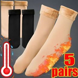 Socks Hosiery 5421Pairs Women Men Winter Warm Thicken Thermal Snow Boots Floor Soft Velvet Wool Cashmere Sock 231120