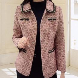 Women's Jackets Women Fall Winter Coat Lapel Pockets Single-breasted Cardigan Buttons Thick Warm Long Sleeve OL Commute Style