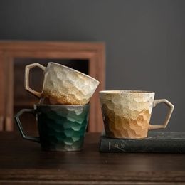 Mugs Retro Rough Pottery Mug Japanese Milk Cup Kiln Art Cup Simple Ceramic Hand-washed Coffee Cup 231120