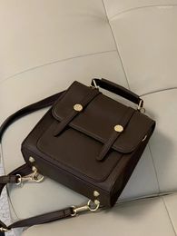 School Bags 2023 Student Niche Flat Buckle Backpack Price British Style Retro Crossbody Oxford Bag Commuter Satchel Girl