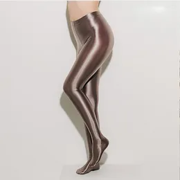 Women Socks NEST Lady Smoke Grey Pantyhose Sexy Fashion Satin High Waist Jumpsuit Tight Design Women's One-piece Pants LEOHEX