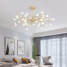 Pendant Lamps Originality Modern Light Firefly Indoor FixturesTree Branch Hanging Lamp Home Decoration Chandelier Living Room Lighting