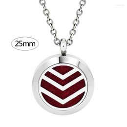 Pendant Necklaces 25mm Stainless Steel Essential Oil Necklace Diffuser With Free Pads For Women