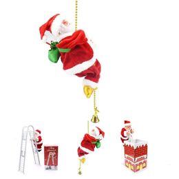 Christmas Toy Supplies Santa Claus Chimney Climbing Electric Santa Toy Christmas Tree Hanging Decor Santa Claus Climbing Claus Musical Toys 231121