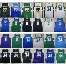 Team Basketball Damian Lillard Jerseys 1 Man City Giannis Antetokounmpo 34 Khris Middleton 22 Shirt Earned For Sport Fans Statement Embroidery Black Blue White