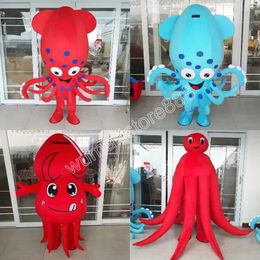 Newest Squid Mascot Costume Carnival Unisex Outfit Christmas Birthday Party Outdoor Festival Dress Up Promotional Props For Women Men