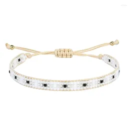 Strand KELITCH White Colour Miyuki Bracelets Triangle Stackable Women's Handmade Friendship Bohemian Summer Jewellery