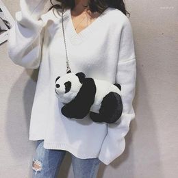 Evening Bags Cute Small Bag For Women Lovely Panda Frog Plush Soft Purses Crossbody Chain Strape Shoulder Phone