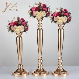 Candle Holders IMUWEN 10 PCS Classic Metal Wedding Table Road Lead Event Party Centrepiece Flower Vase Rack Home Decoration