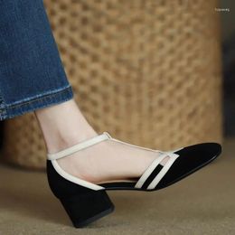 Sandals Fashion Trend Roman Chunky Heel Female 2023 Spring Summer Women's Middle Hollow Breathable Casual Shoes