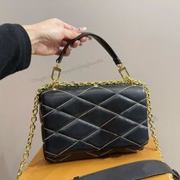 GO-14 MM handbag quilted diamond-shape pattern Sliding removable Chain Shoulder Bag Crossbody Gold-color hardware Flap with twist lock Luxury Designer Bag