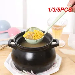 Spoons 1/3/5PCS Kitchen Wheat Straw Soup Spoon Colander Two-in-one Philtre Tableware Dual-use Long-handled 4 Colours Available Free