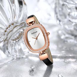 Wristwatches NEKTOM 2023 Original Ladies Watch Quartz Diamond Leather Strap Luxury Watches Bracelet Top Brand Casual