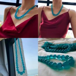 Choker Natural Amazonite Necklace 5-14mm Icy Reflect Light Tianhe Graduated Strand