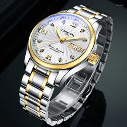 Wristwatches CARNIVAL Business Luminous Men Watches MIYOTA Automatic Mechanical Watch 3ATM Waterproof Steel Sport Clock Reloj Hombre Gift