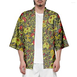 Ethnic Clothing Kimono Men's And Women's 2023 Japanese Traditional Alien Pattern Cardigan Cosplay Beach Shirt Summer Bathrobes