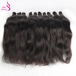 髪の毛は本物の美しさを編むための人間のブラジルのまっすぐなバルク天然色なしの横糸のかぎ針編みの編組230420